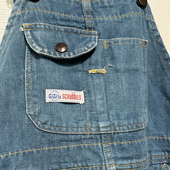 Vintage GWG Scrubbies Bib Overalls Coveralls Dungarees Work Pants Denim Jeans L - Picture 6 of 9